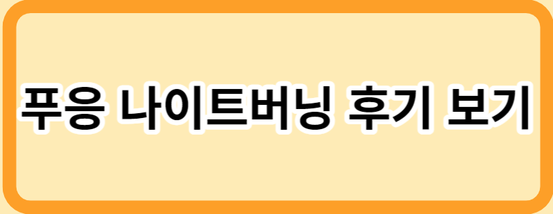 자면서 다이어트를? 푸응 나이트버닝 부작용은? 후기는 어때?